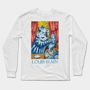 Cat with Her Kittens by Louis Wain Long Sleeve T-Shirt